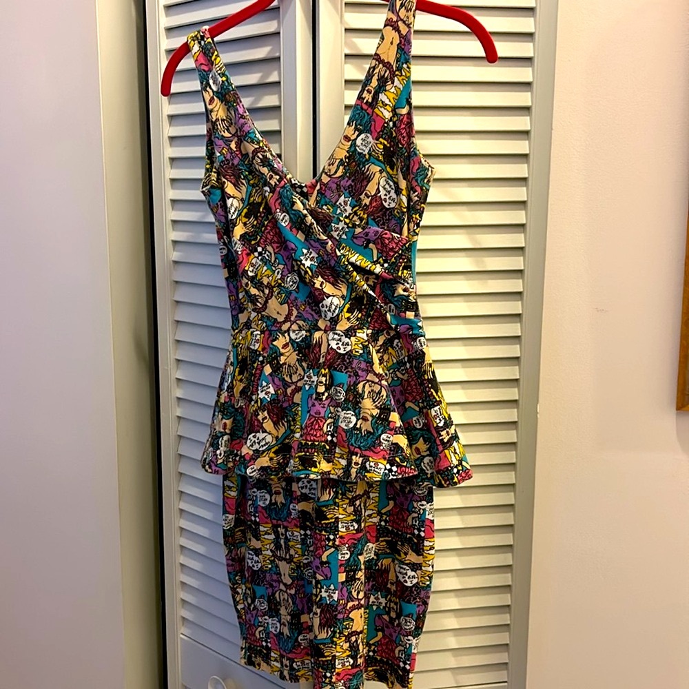 Betsey Johnson Multicolor Graphic Print Mini Dress